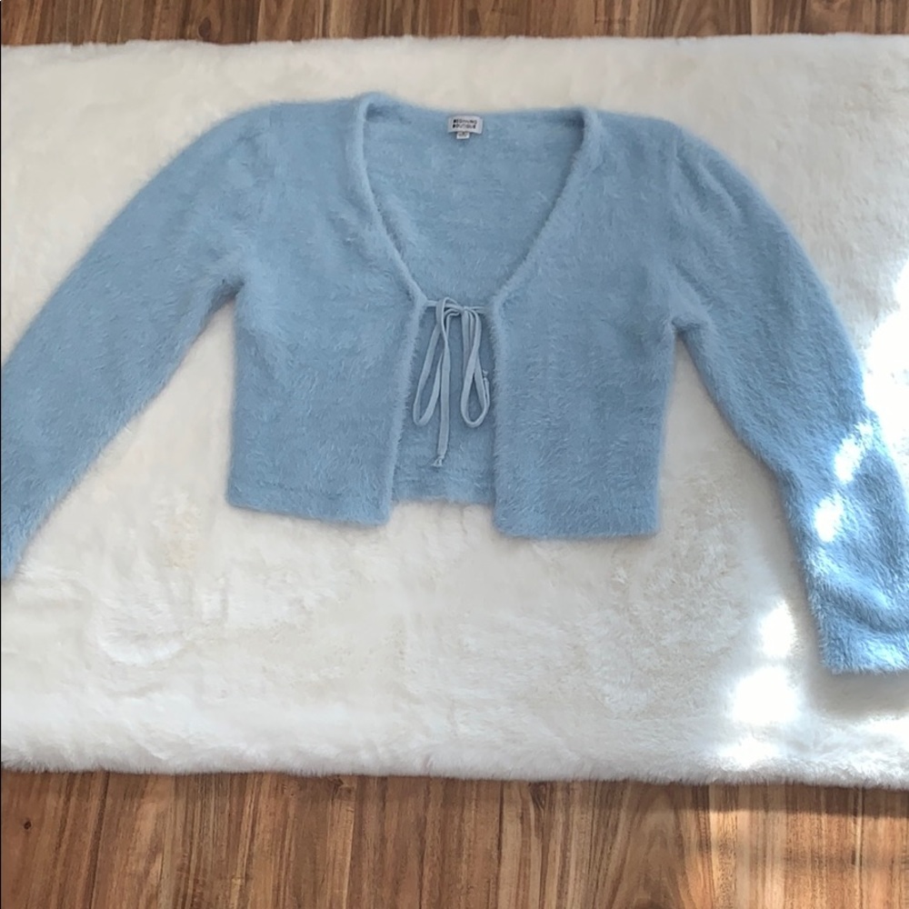 Beginning boutique blue cardigan